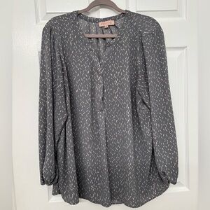 Philosophy Gray Patterned Blouse 2X